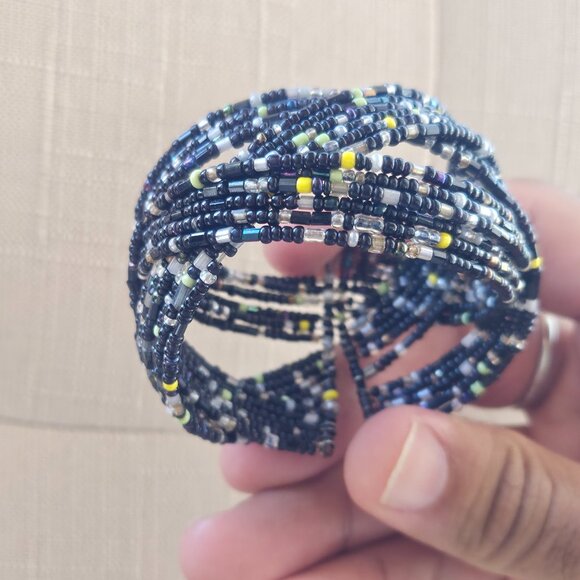 Fashion Wrist Band Mult Coloe Beads Fashion Jewelry Wide Bracelet Adjustable - Picture 8 of 11